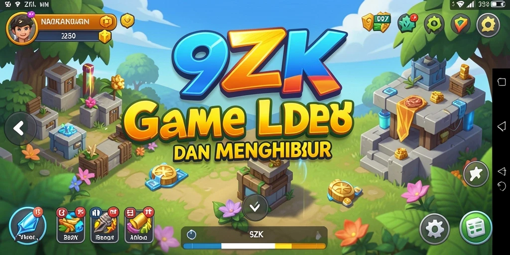 Tampilan gameplay menarik di 9ZK dengan visual yang cerah.