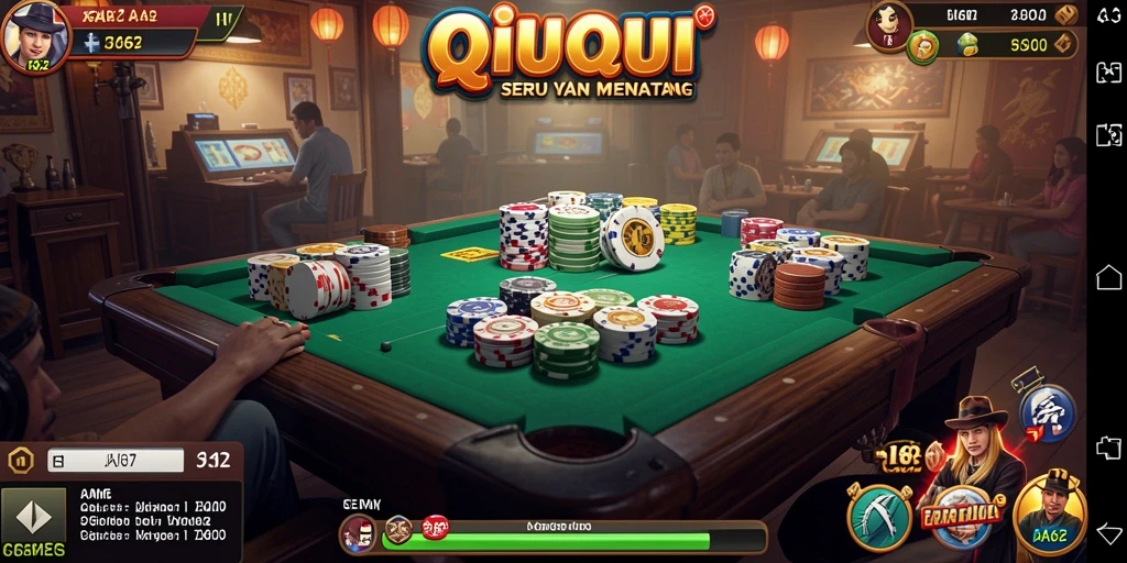 Screenshot gameplay AA62 dengan aksi seru dalam permainan QiuQiu.