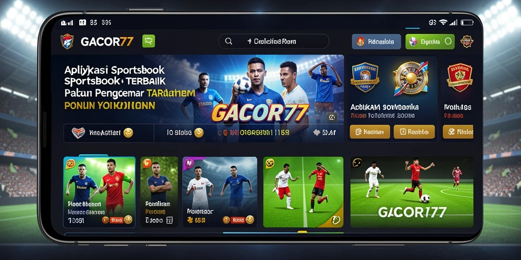 Screenshot utama GACOR77 menampilkan tampilan antarmuka permainan Sportsbook.