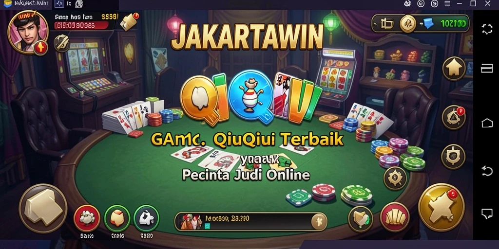 Screenshot gameplay seru JAKARTAWIN yang menunjukkan permainan QiuQiu.