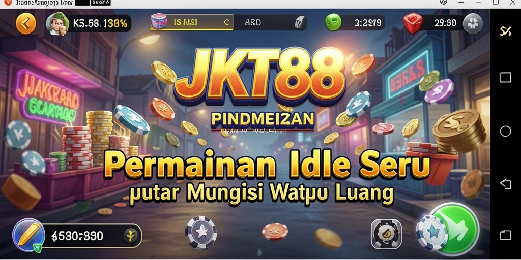 Screenshot utama JKT88 menampilkan gameplay Idle yang mengasyikkan.