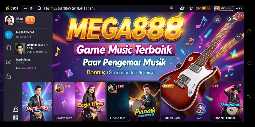 Tampilan menarik dari gameplay MEGA888 yang penuh musik.