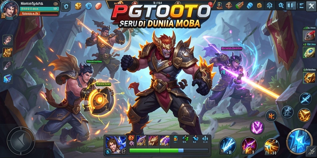 Tampilan gameplay PGTOTO yang menarik dalam pertempuran MOBA.