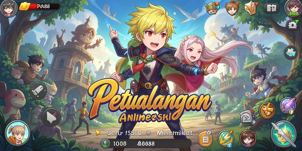 Tangkapan layar gameplay seru POA88 yang menampilkan karakter anime.