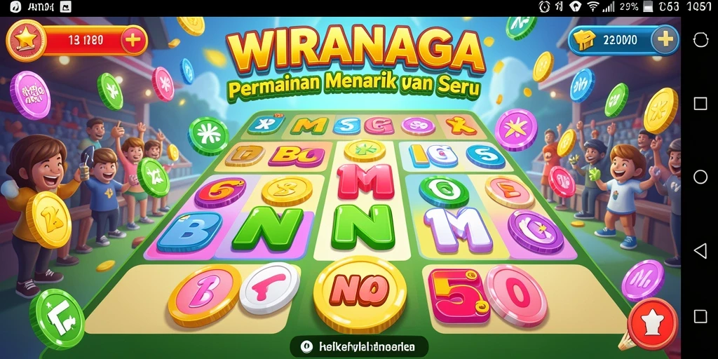 Tampilan gameplay seru di WIRANAGA dengan suasana Bingo yang menarik.